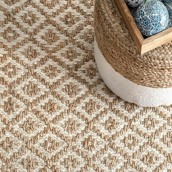 NuLOOM Keilani Striped Braided Jute Area Rug Off White 5 NuLOOM Keilani Striped Braided Jute Area Rug Off White - Image 3
