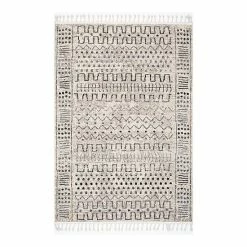 nuLOOM Sales Store 16 NuLOOM Tulia Vintage Geometric Tassel Area Rug Beige Khaki