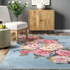 NuLOOM Lauryn Machine Washable Floral Area Rug -nuLOOM Sales Store unnamed file 4282