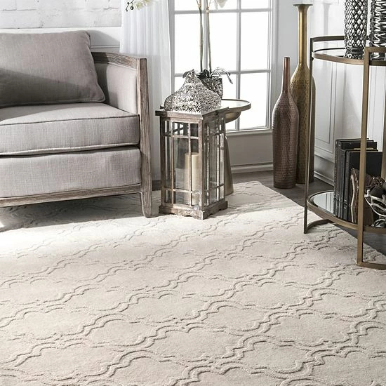 NuLOOM Wilhelmina Gray Trellis Rug Cream 4 NuLOOM Wilhelmina Gray Trellis Rug Cream - Image 2