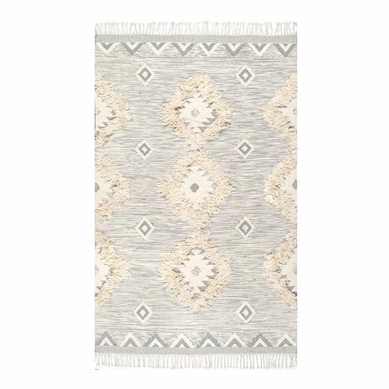 NuLOOM Savannah Moroccan Fringe Wool Rug Light Gray 17 NuLOOM Savannah Moroccan Fringe Wool Rug Light Gray - Image 15