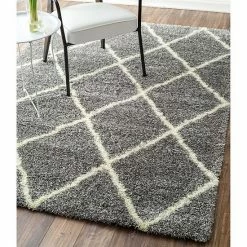 NuLOOM Diamond Geometric Lattice Shag Rug Ash 9 NuLOOM Diamond Geometric Lattice Shag Rug Ash -nuLOOM Sales Store unnamed file 450