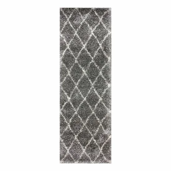NuLOOM Diamond Geometric Lattice Shag Rug Ash 6 NuLOOM Diamond Geometric Lattice Shag Rug Ash - Image 4