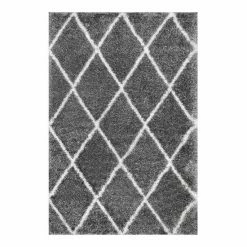 NuLOOM Diamond Geometric Lattice Shag Rug Ash 12 NuLOOM Diamond Geometric Lattice Shag Rug Ash -nuLOOM Sales Store unnamed file 453