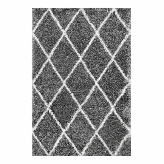 NuLOOM Diamond Geometric Lattice Shag Rug Ash 7 NuLOOM Diamond Geometric Lattice Shag Rug Ash - Image 5