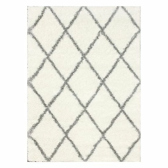 NuLOOM Diamond Geometric Lattice Shag Rug Ash 8 NuLOOM Diamond Geometric Lattice Shag Rug Ash - Image 6