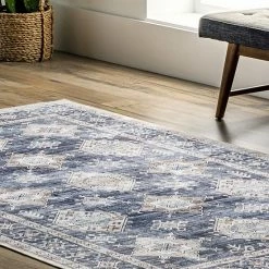 NuLOOM Finley Machine Washable Vintage Distressed Area Rug Gray -nuLOOM Sales Store unnamed file 463