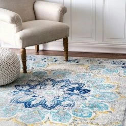 NuLOOM Bodrum Kiyoko Vintage Floral Rug Blue -nuLOOM Sales Store unnamed file 521