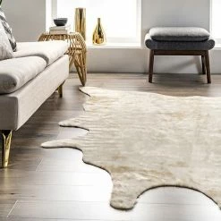NuLOOM Marcia Machine Washable Faux Cowhide Area Rug Black -nuLOOM Sales Store unnamed file 534