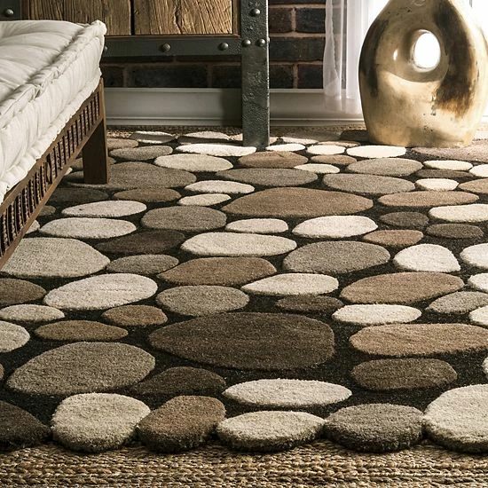 NuLOOM Pebbles Geometric Wool Rug Brown 4 NuLOOM Pebbles Geometric Wool Rug Brown - Image 2