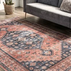 NuLOOM Medallion Bordered Machine Washable Area Rug -nuLOOM Sales Store unnamed file 572