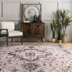 NuLOOM Sasha Machine Washable Medallion Area Rug -nuLOOM Sales Store unnamed file 581