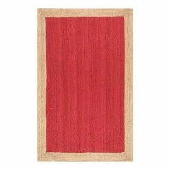 NuLOOM Eleonora Framed Solid Jute Rug Red -nuLOOM Sales Store unnamed file 603