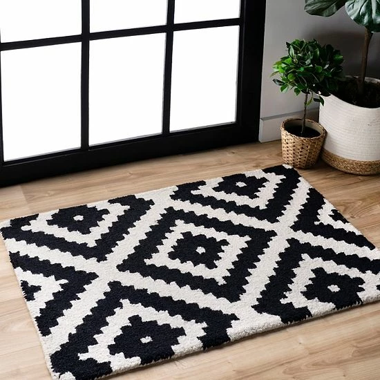 NuLOOM Kellee Geometric Wool Rug Gray 4 NuLOOM Kellee Geometric Wool Rug Gray - Image 2