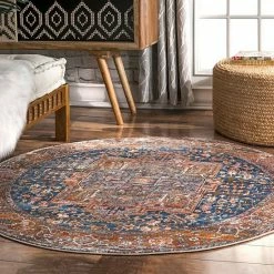 NuLOOM Ehtel Medallion Framed Floral Rug Light Blue -nuLOOM Sales Store unnamed file 716