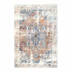 NuLOOM Ehtel Medallion Framed Floral Rug Light Blue -nuLOOM Sales Store unnamed file 717