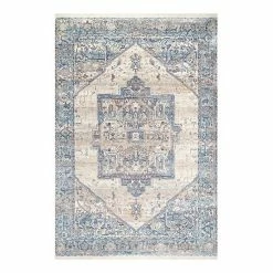 NuLOOM Ehtel Medallion Framed Floral Rug Light Blue -nuLOOM Sales Store unnamed file 721