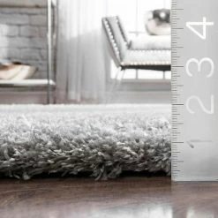 NuLOOM Airy Shag Gynel Cloudy Solid Rug Silver -nuLOOM Sales Store unnamed file 751