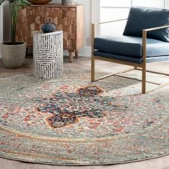NuLOOM Distressed Persian Sarita Framed Floral Area Rug Gray -nuLOOM Sales Store unnamed file 763