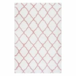 NuLOOM Airy Shag Nelda Lattice Rug Baby Pink -nuLOOM Sales Store unnamed file 788