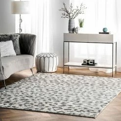 NuLOOM Bodrum Leopard Print Rug Blue -nuLOOM Sales Store unnamed file 843