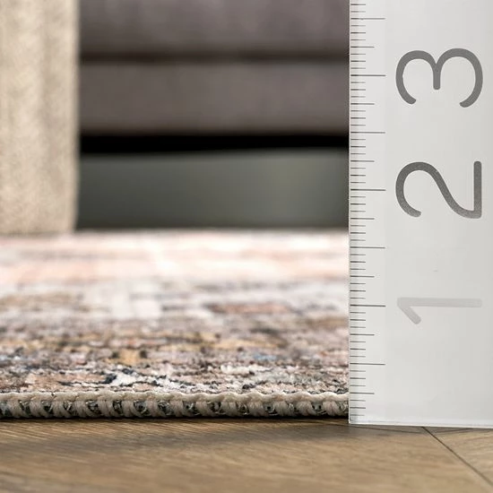 NuLOOM Gracie Machine Washable Distressed Medallion Rug Peach 5 NuLOOM Gracie Machine Washable Distressed Medallion Rug Peach - Image 3