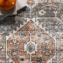 NuLOOM Gracie Machine Washable Distressed Medallion Rug Peach 19 NuLOOM Gracie Machine Washable Distressed Medallion Rug Peach -nuLOOM Sales Store unnamed file 882