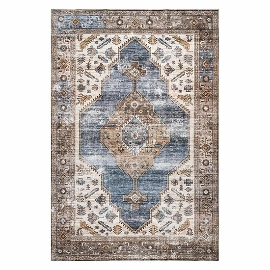 NuLOOM Gracie Machine Washable Distressed Medallion Rug Peach 13 NuLOOM Gracie Machine Washable Distressed Medallion Rug Peach - Image 11