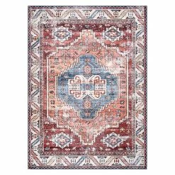 NuLOOM Marli Machine Washable Faded Medallion Rug